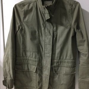 Madewell women’s army green fleet jacket (size S)